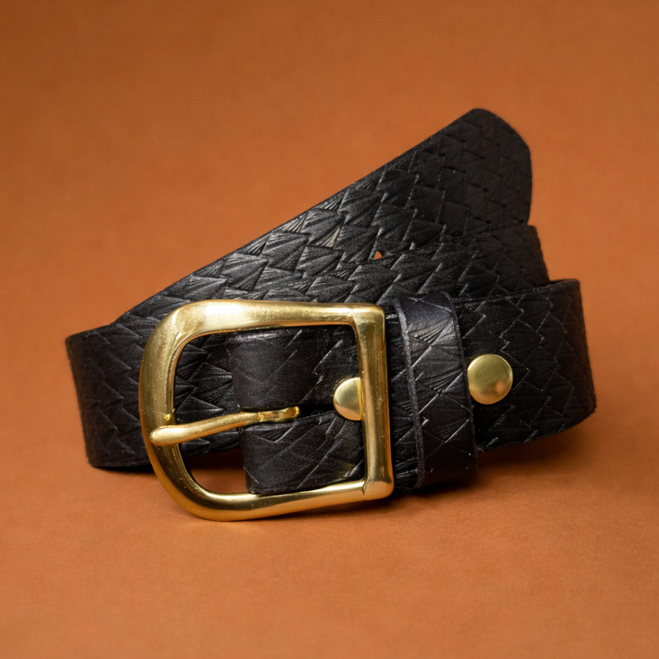 Men's 1 1/2" Dragon Scale Belt - Black (Size 29)