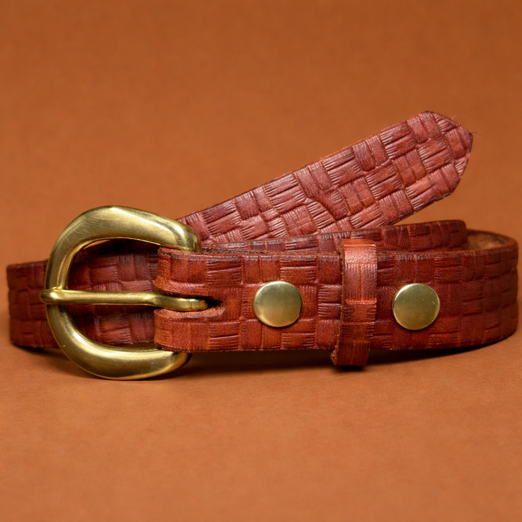 Women's 1" Lauhala Belt - Dark Brown (Size S)