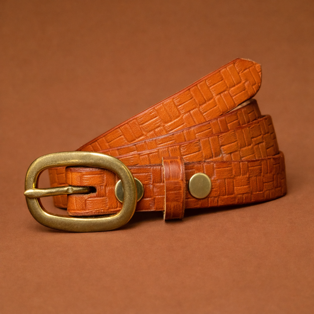 Womens 3/4" Lauhala Belt - Light Brown (Size L)