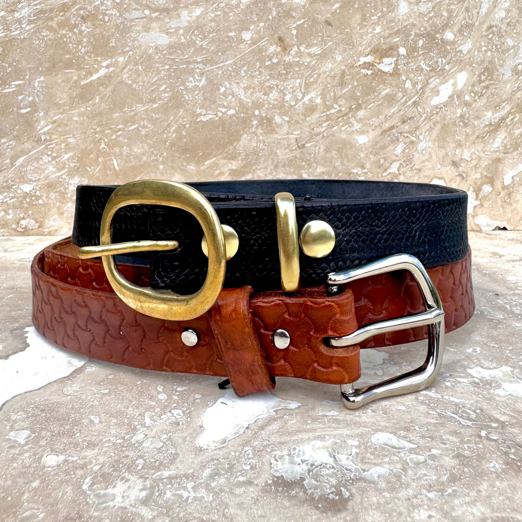Womens 1" Plain Leather Belt